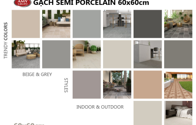 Bộ sưu tập gạch ốp lát semi porcelain 60x60cm
