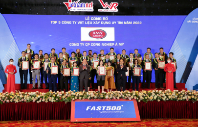 AMY GRUPO lọt top 5 Công ty vật liệu uy tín và top 500 doanh nghiệp tăng trưởng nhanh nhất Việt Nam năm 2022